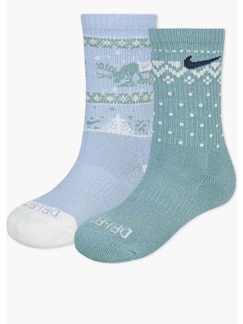 Nike Kids' 2-Pack Fair Isle Crew Socks (Little Kid) SZ-5-77